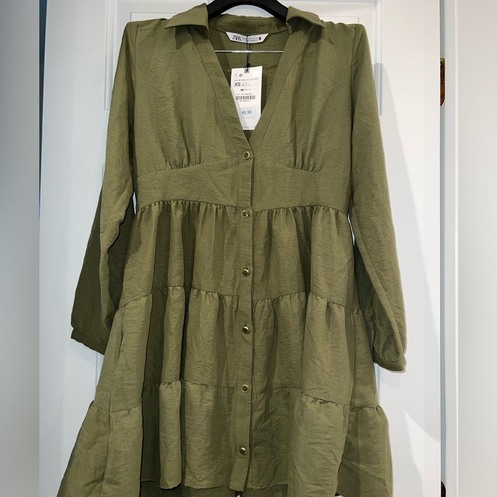 NWT ZARA olive summer dress. Very light weight and super soft material.